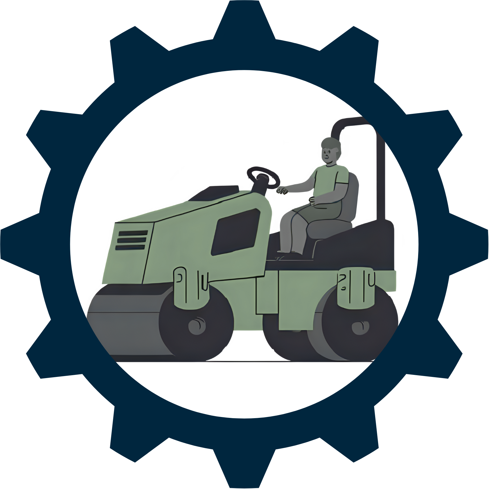 Road roller icon - NPORS, CPCS & NVQ accredited training courses and professional compaction equipment certification available